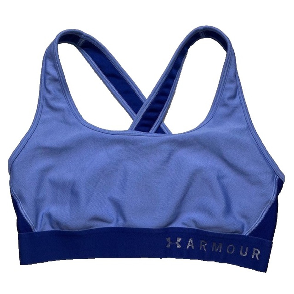 Under Armour SZ M Mid Crossback Sports Bra‎ In Periwinkle/Purple-1157